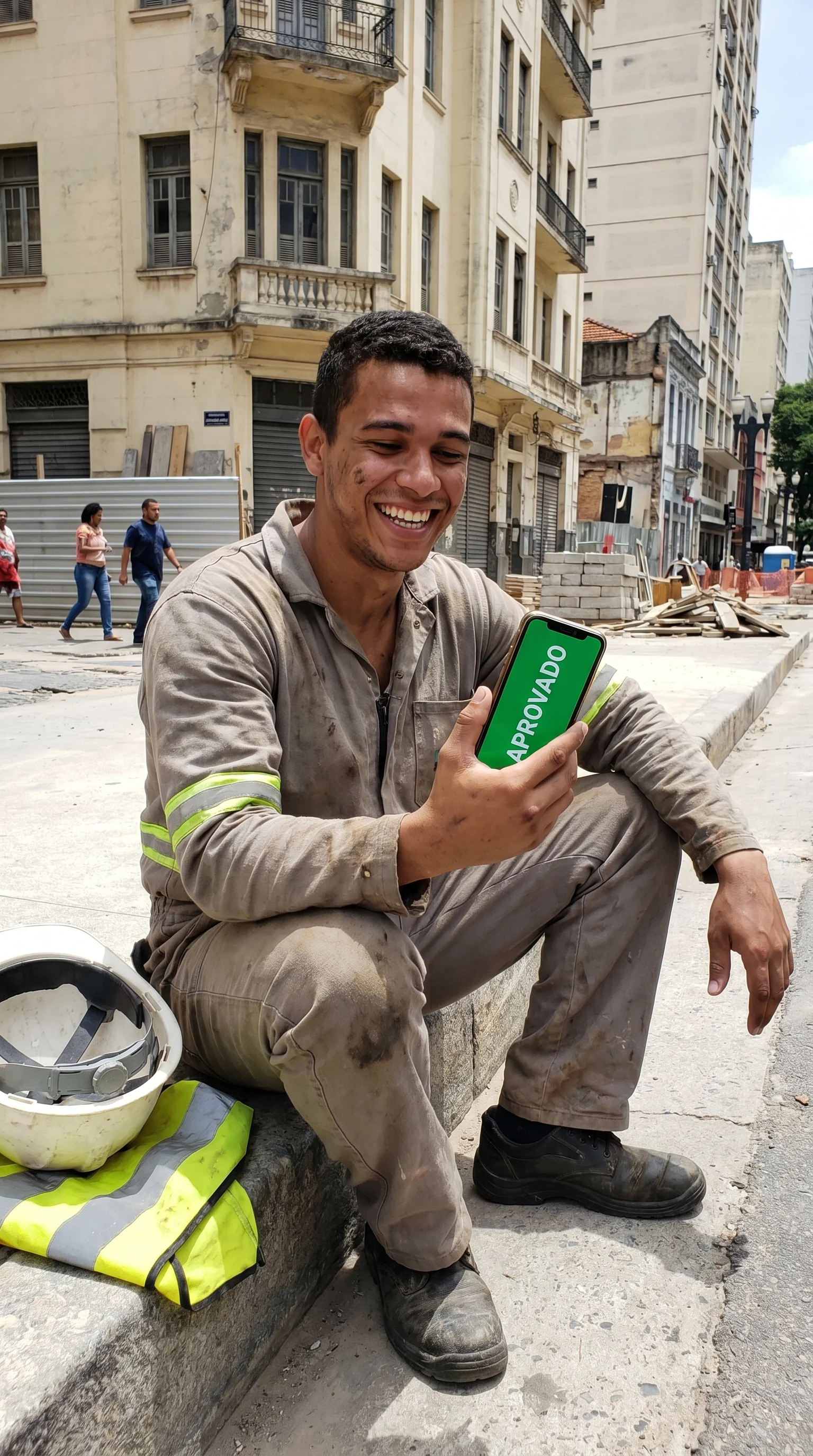 Foto de aluno orgulhoso segurando sua carteira de motorista recém-aprovada através do método do instrutor