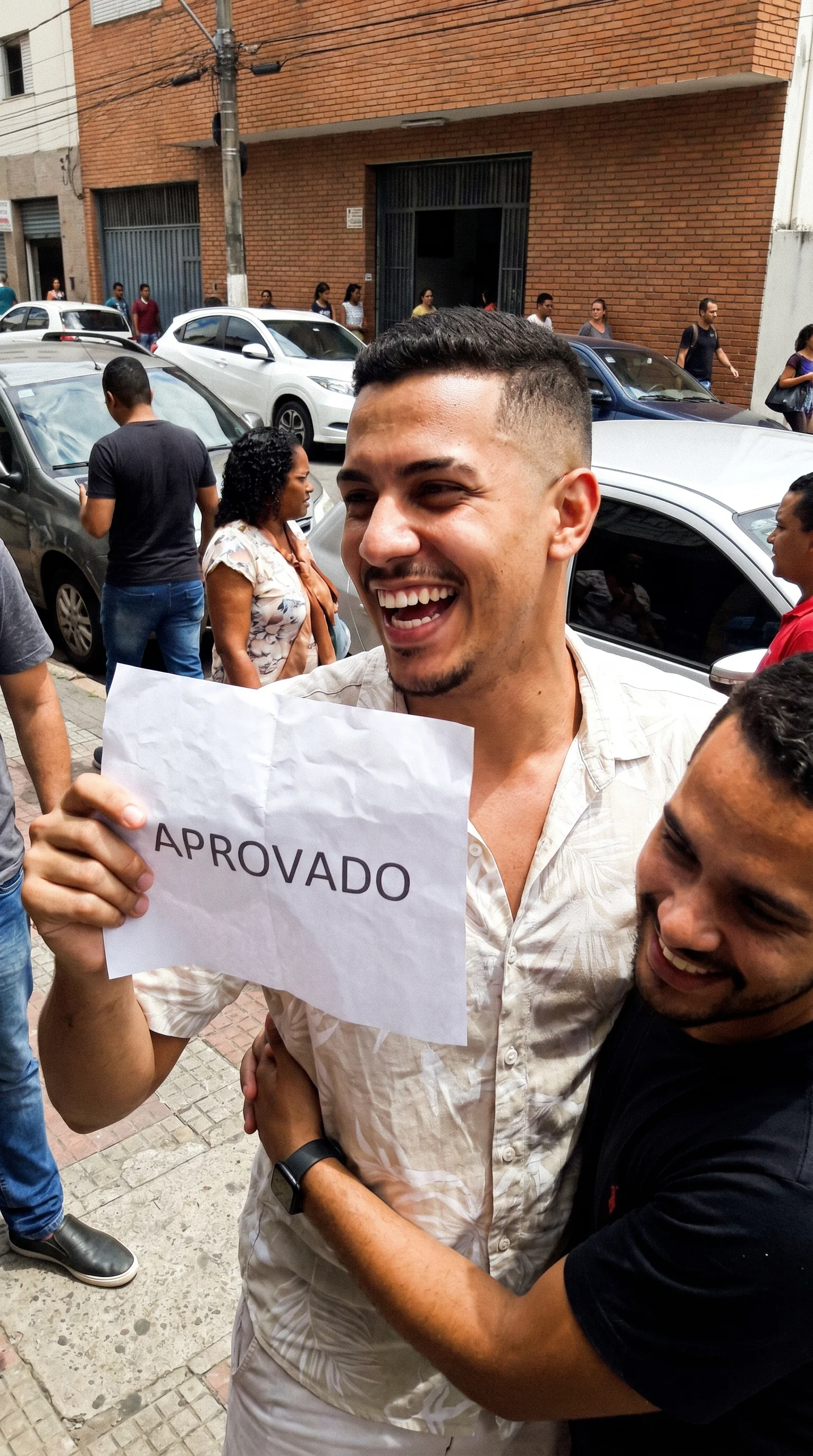 Foto de aluno orgulhoso segurando sua carteira de motorista recém-aprovada através do método do instrutor